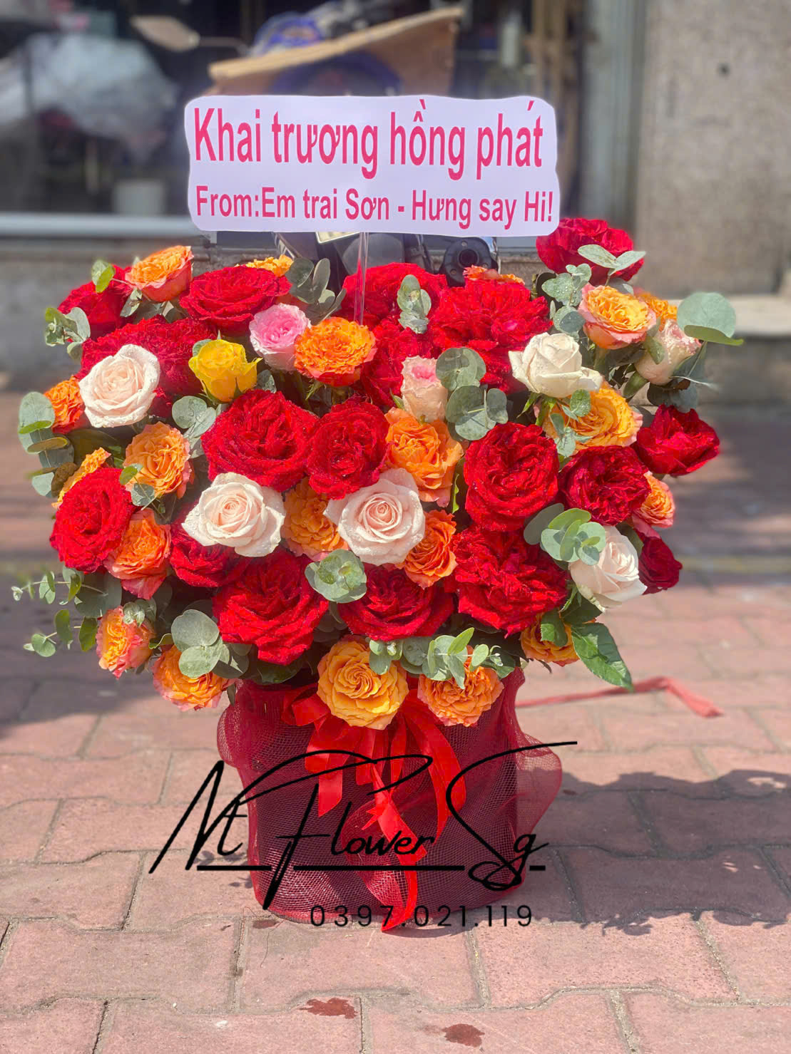 Lẵng hoa khai trương 012