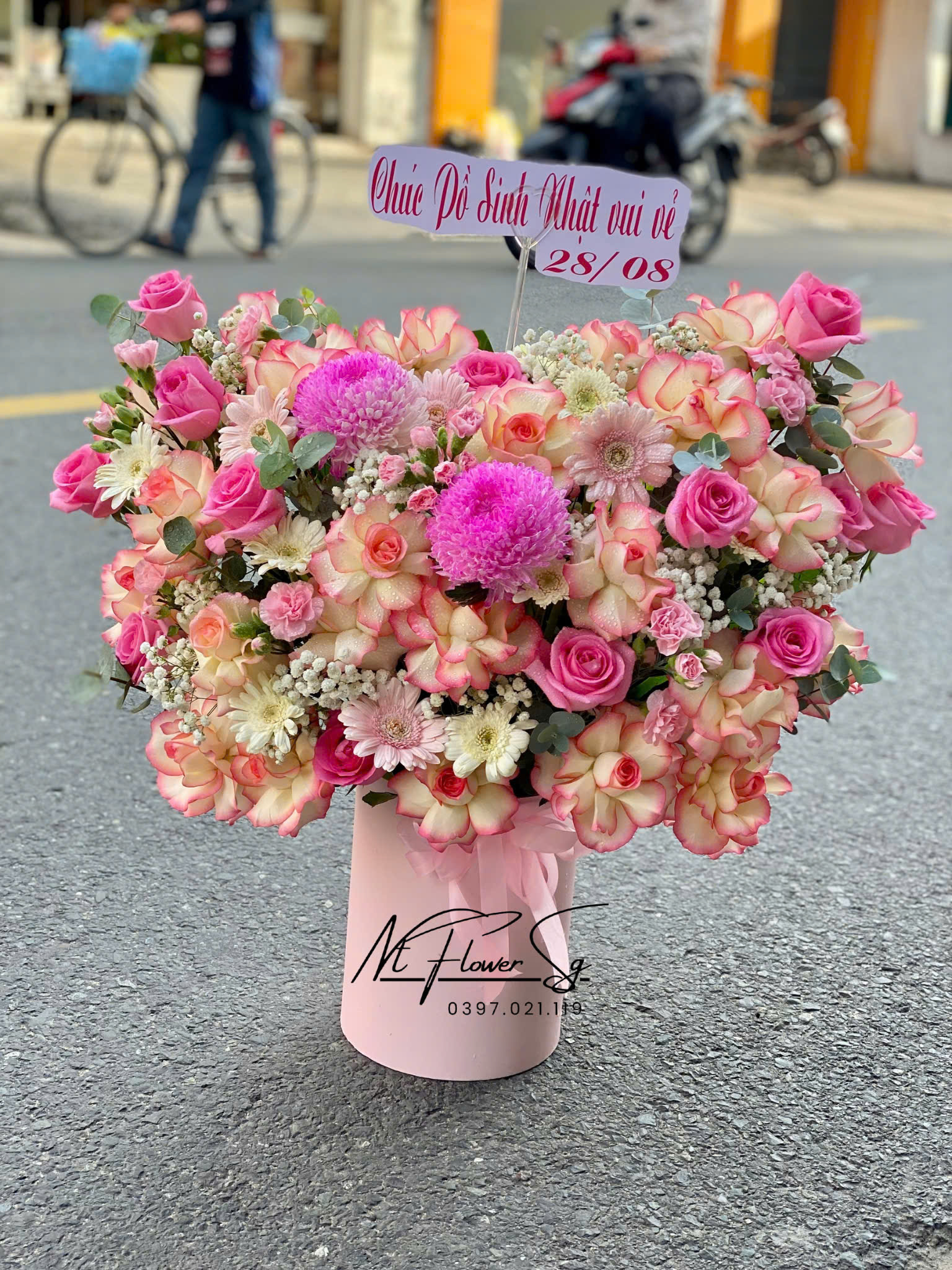 Giỏ hoa chúc mừng 091