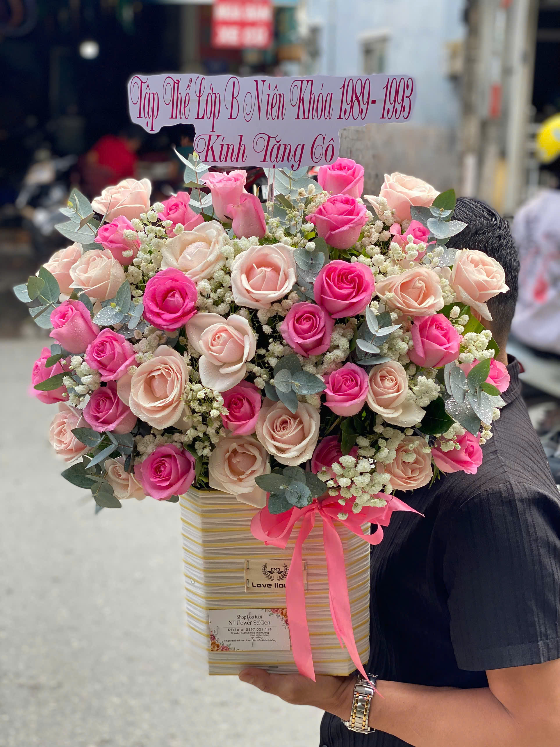 Giỏ hoa chúc mừng 0112