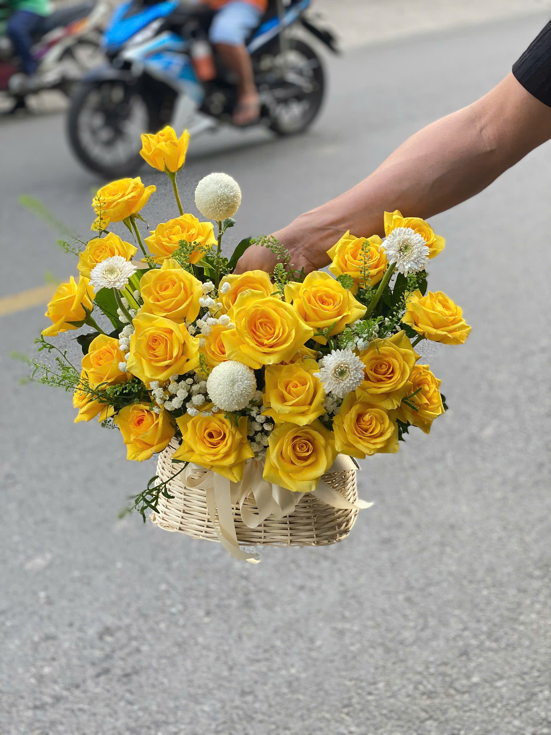 Giỏ hoa chúc mừng 0114