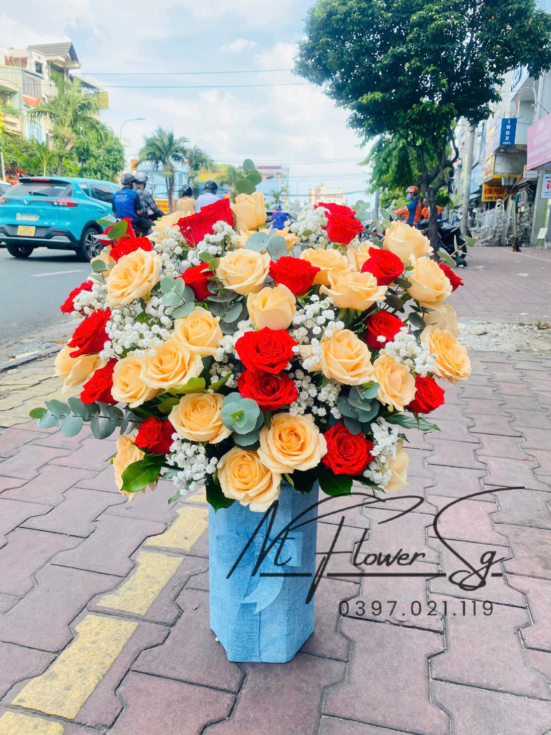 Giỏ hoa tươi 042