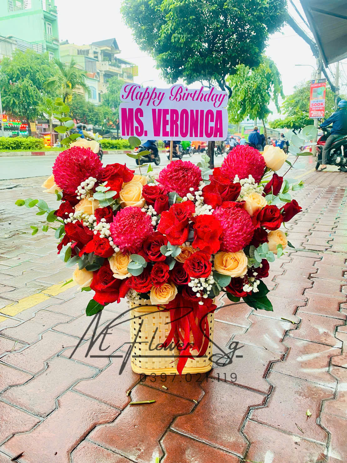 Giỏ hoa tươi 054