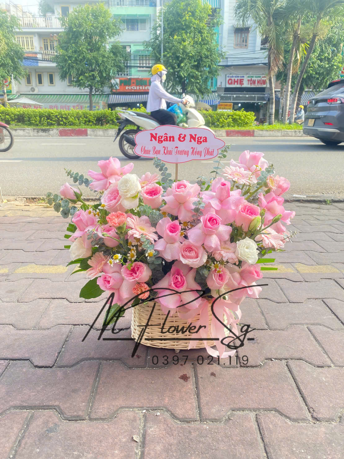 Lẵng hoa chúc mừng 014